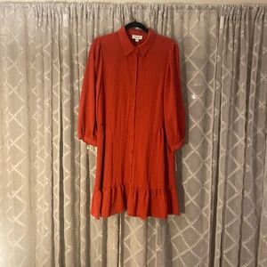 Collared drop waist shirt dress
